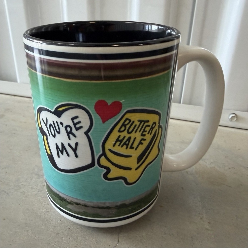 Exit82Art You're My Better Half Ceramic Coffee Mug 11 oz Butter Toast Love
